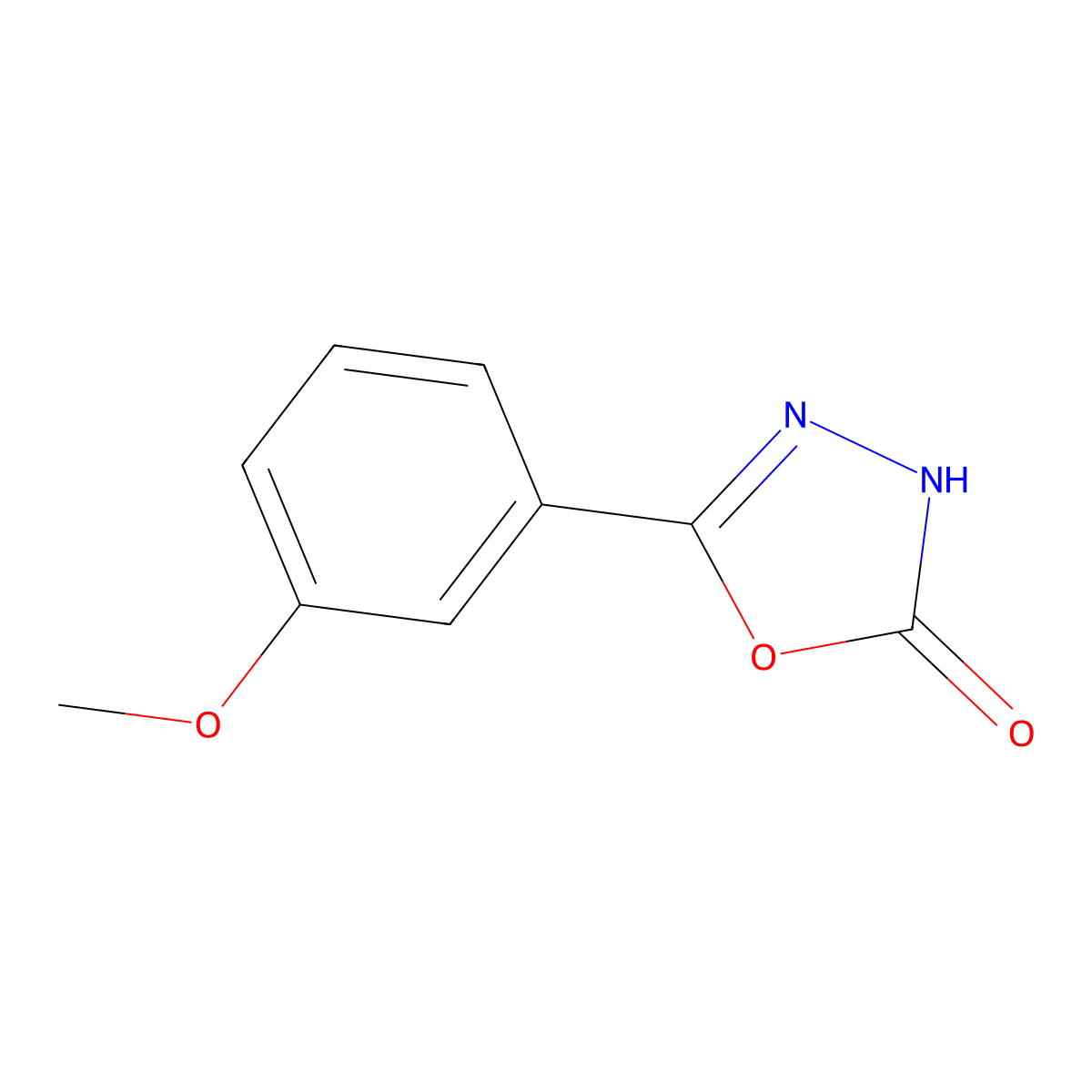 5-(3-Methoxyphenyl)-3H-1,3,4-oxadiazol-2-one molecular structure, CAS 119933-35-6