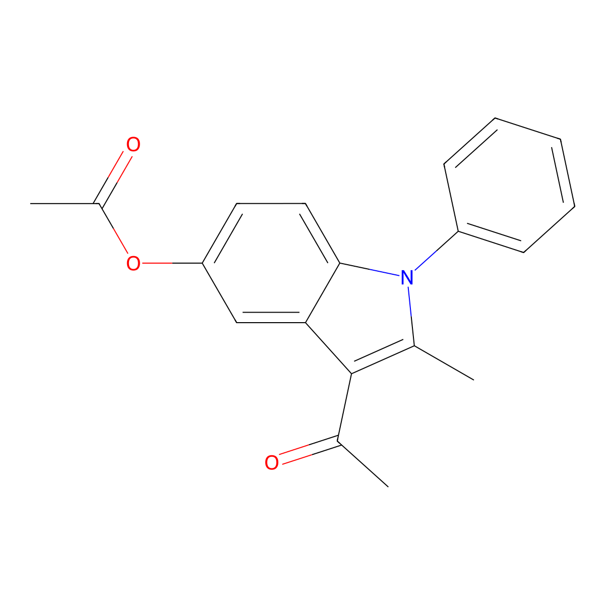 (3-Acetyl-2-methyl-1-phenylindol-5-yl) acetate molecular structure, CAS 119935-38-5