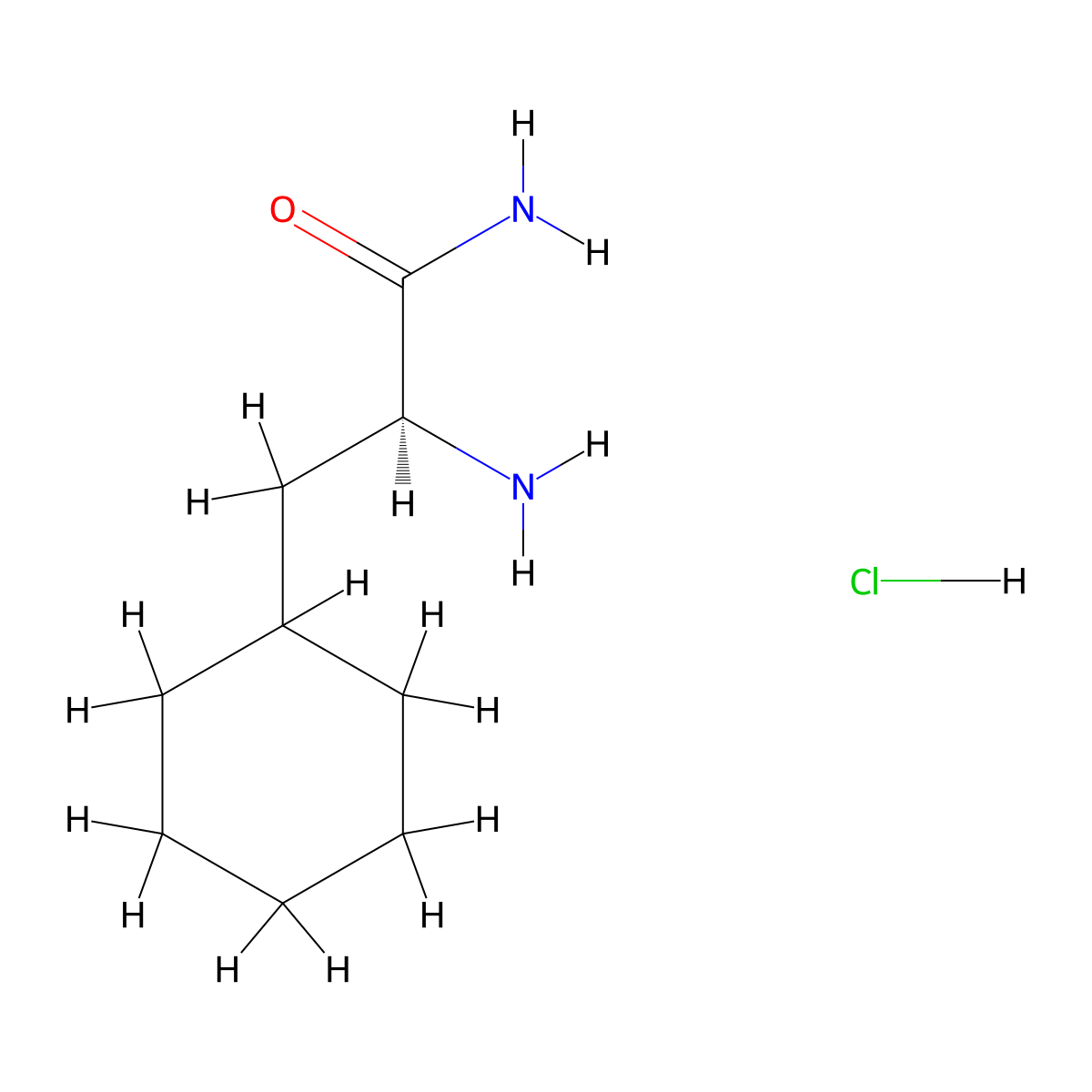 (S)-2-Amino-3-cyclohexylpropanamide hydrochloride molecular structure, CAS 119936-17-3