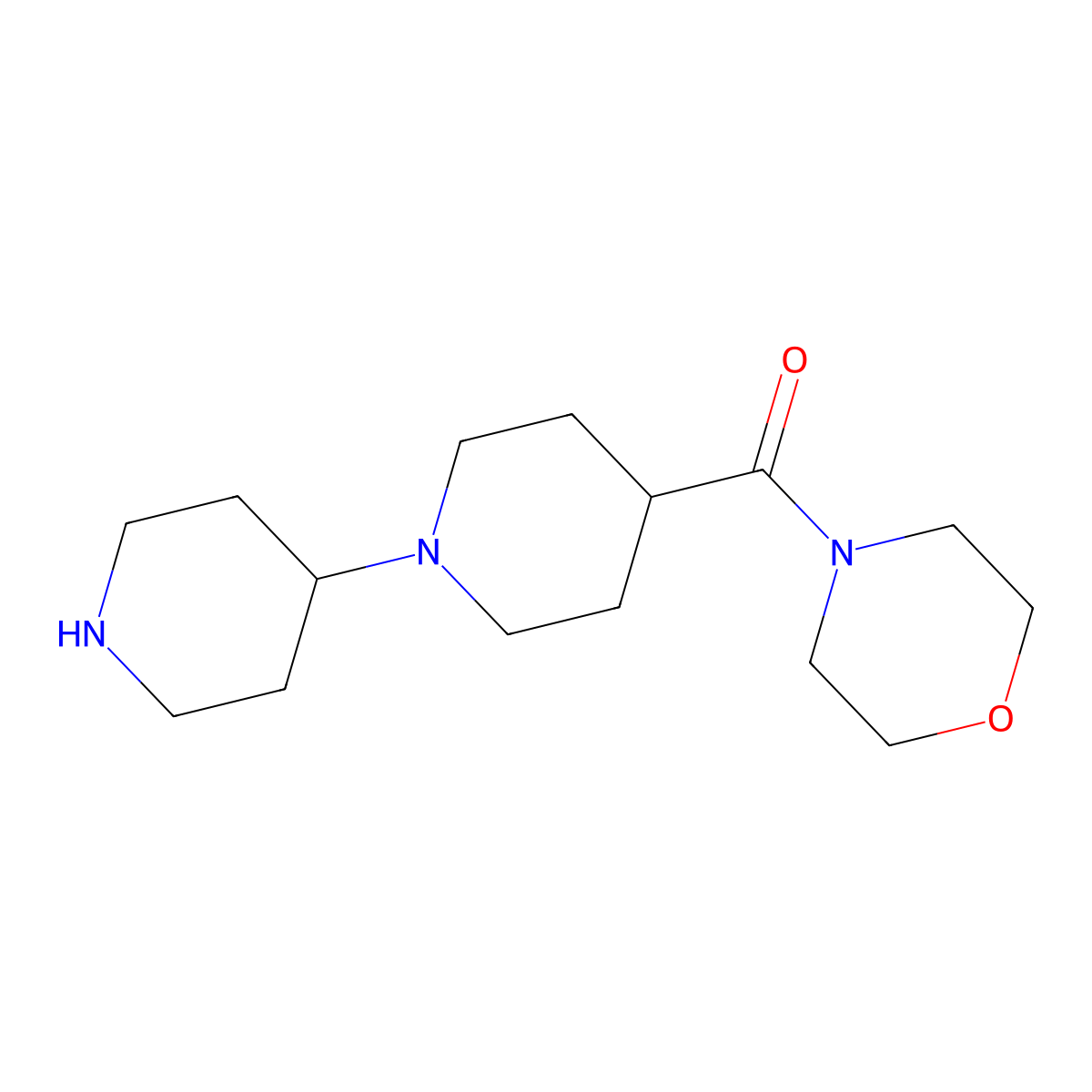 Morpholin-4-yl-(1-piperidin-4-ylpiperidin-4-yl)methanone molecular structure, CAS 1199365-84-8