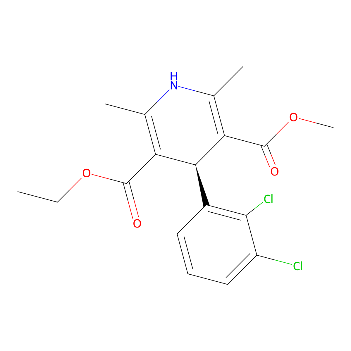 (S)-(-)-Felodipine molecular structure, CAS 119945-59-4