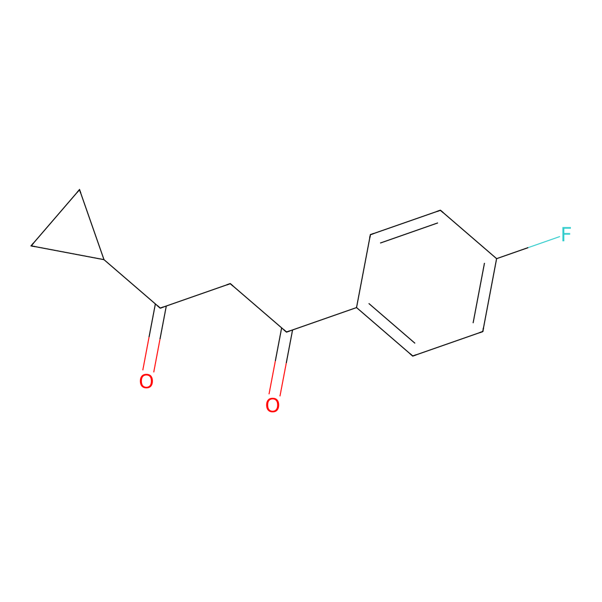 1-Cyclopropyl-3-(4-fluorophenyl)propane-1,3-dione molecular structure, CAS 1199478-54-0