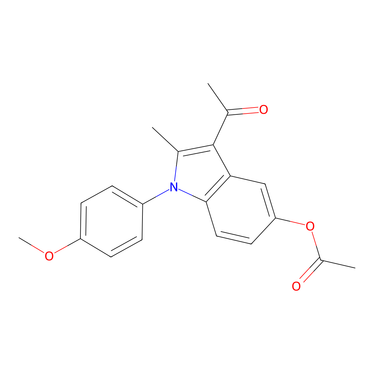3-acetyl-1-(4-methoxyphenyl)-2-methyl-1H-indol-5-yl acetate molecular structure, CAS 119953-11-6