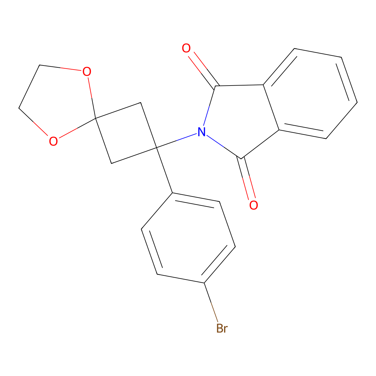 2-(2-(4-Bromophenyl)-5,8-dioxaspiro[3.4]octan-2-yl)isoindoline-1,3-dione molecular structure, CAS 1199556-86-9