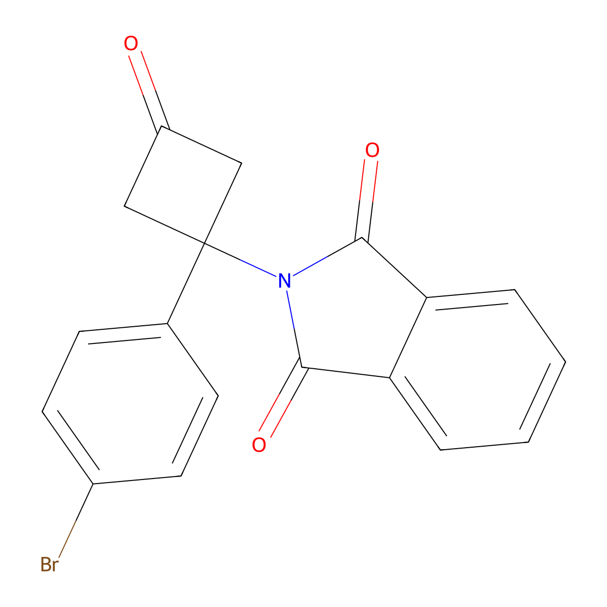 2-(1-(4-Bromophenyl)-3-oxocyclobutyl)isoindoline-1,3-dione molecular structure, CAS 1199556-87-0