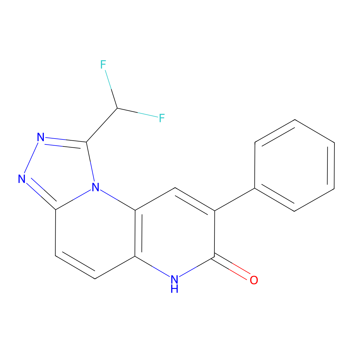 1-(Difluoromethyl)-8-phenyl-[1,2,4]triazolo[4,3-a][1,5]naphthyridin-7(6H)-one molecular structure, CAS 1199557-01-1