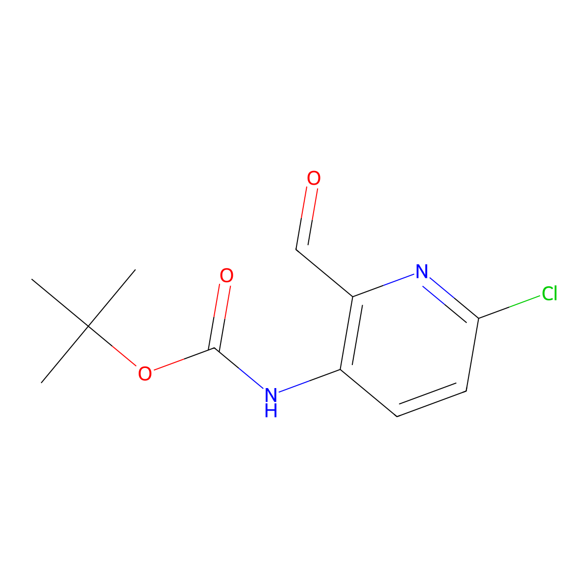 tert-Butyl (6-chloro-2-formylpyridin-3-yl)carbamate molecular structure, CAS 1199557-04-4