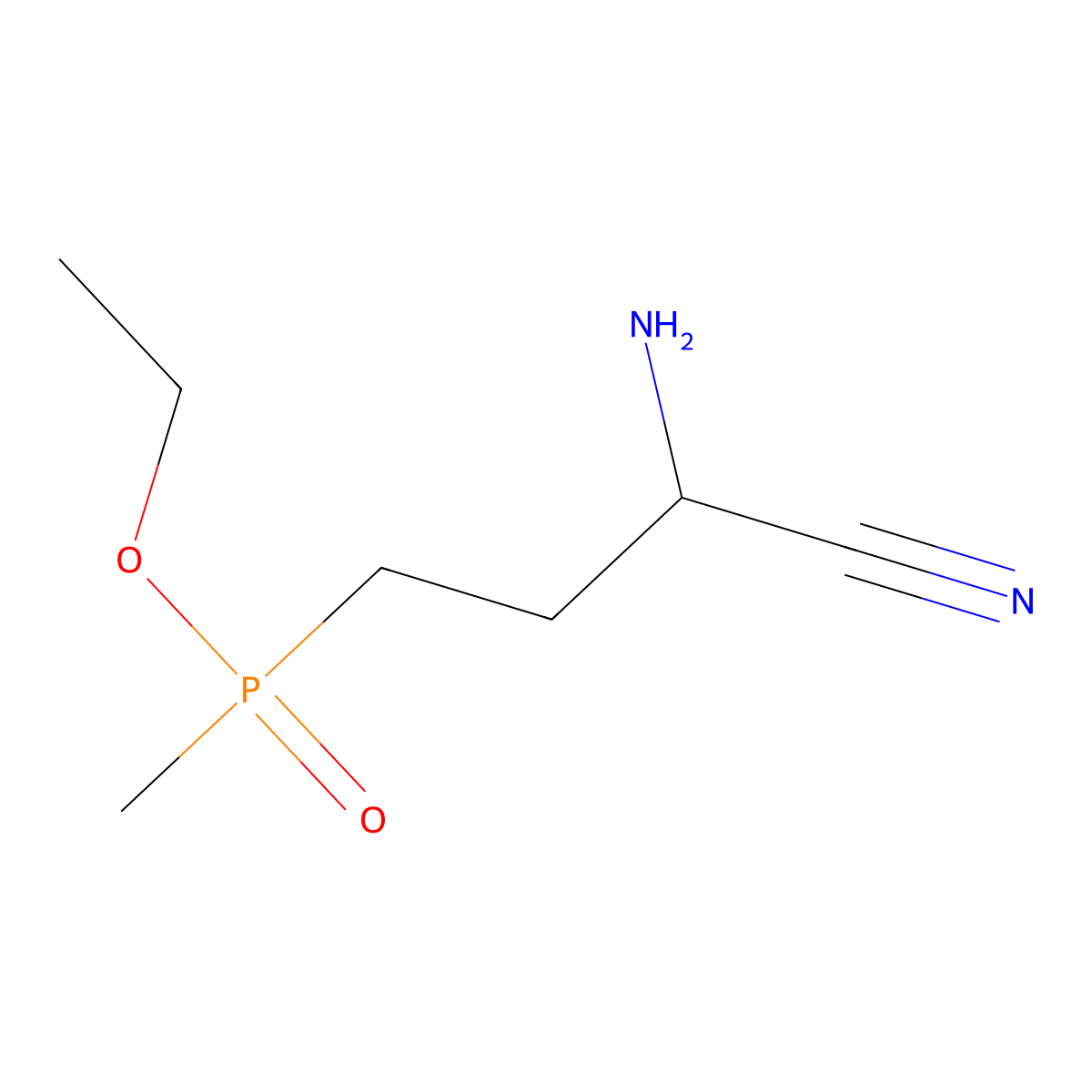 Ethyl (3-amino-3-cyanopropyl)(methyl)phosphinate molecular structure, CAS 1199573-97-1