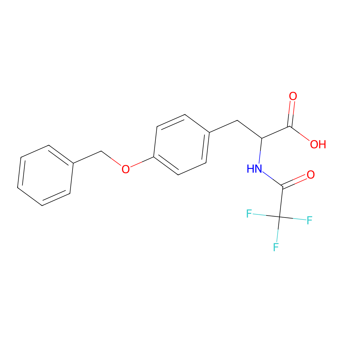 O-benzyl-N-trifluoroacetyltyrosine molecular structure, CAS 119958-67-7
