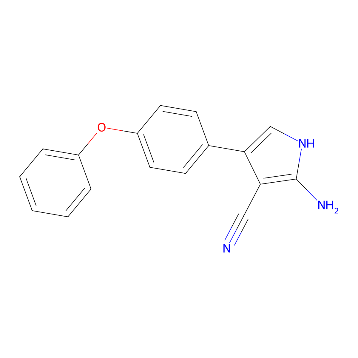 2-amino-4-(4-phenoxyphenyl)-1H-pyrrole-3-carbonitrile molecular structure, CAS 1199589-61-1