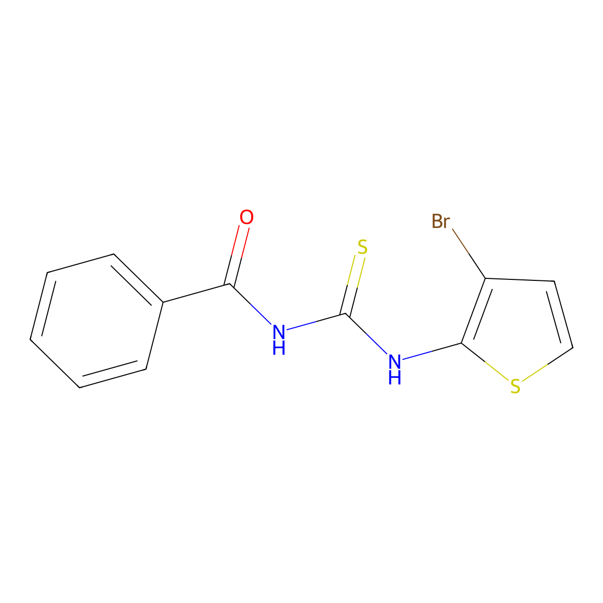 N-((3-bromothiophen-2-yl)carbamothioyl)benzamide molecular structure, CAS 1199589-64-4