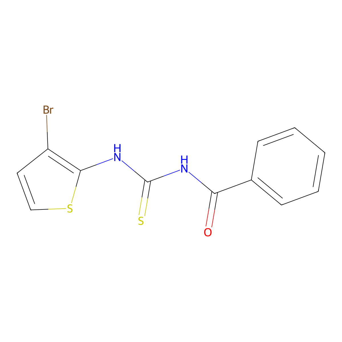 N-((3-bromothiophen-2-yl)carbamothioyl)benzamide molecular structure, CAS 1199589-64-4
