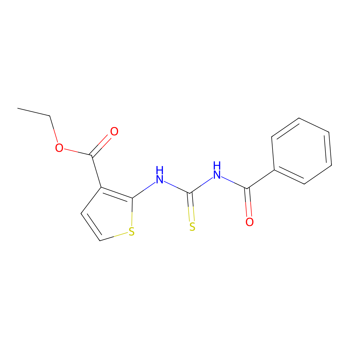 Ethyl 2-(3-benzoylthioureido)thiophene-3-carboxylate molecular structure, CAS 1199589-72-4