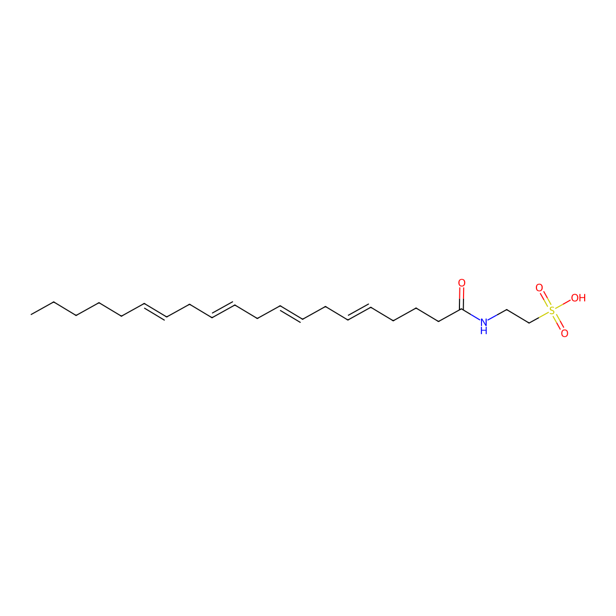 2-(((5Z,8Z,11Z,14Z)-1-Oxo-5,8,11,14-eicosatetraen-1-yl)amino)ethanesulfonic acid molecular structure, CAS 119959-65-8