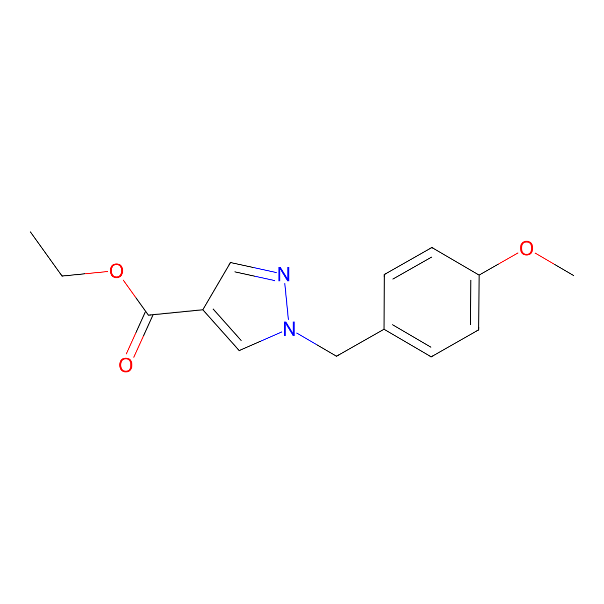 ethyl 1-(4-methoxybenzyl)-1H-pyrazole-4-carboxylate molecular structure, CAS 1199590-80-1