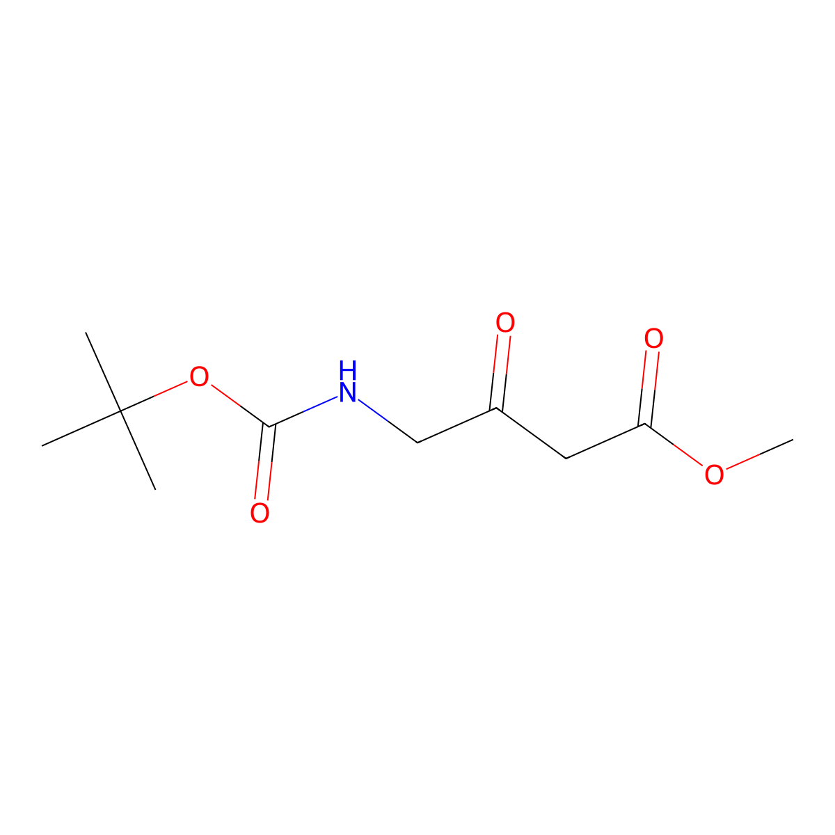 Methyl 4-(((tert-butoxy)carbonyl)amino)-3-oxobutanoate molecular structure, CAS 119960-04-2