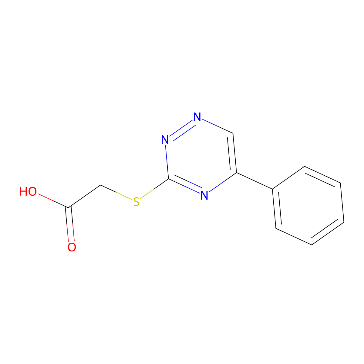 2-[(5-phenyl-1,2,4-triazin-3-yl)sulfanyl]acetic Acid molecular structure, CAS 119973-99-8