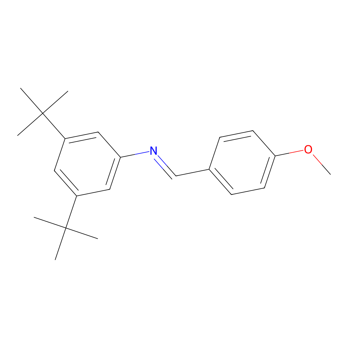 (E)-N-(3,5-di-tert-butylphenyl)-1-(4-methoxyphenyl)methanimine molecular structure, CAS 1199751-97-7