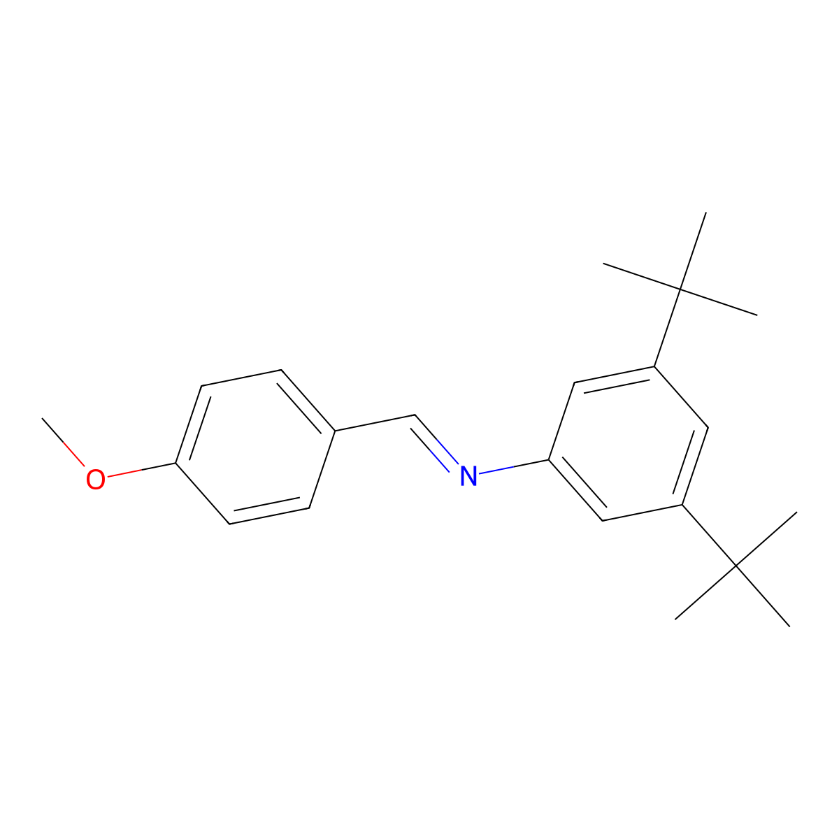 (E)-N-(3,5-di-tert-butylphenyl)-1-(4-methoxyphenyl)methanimine molecular structure, CAS 1199751-97-7