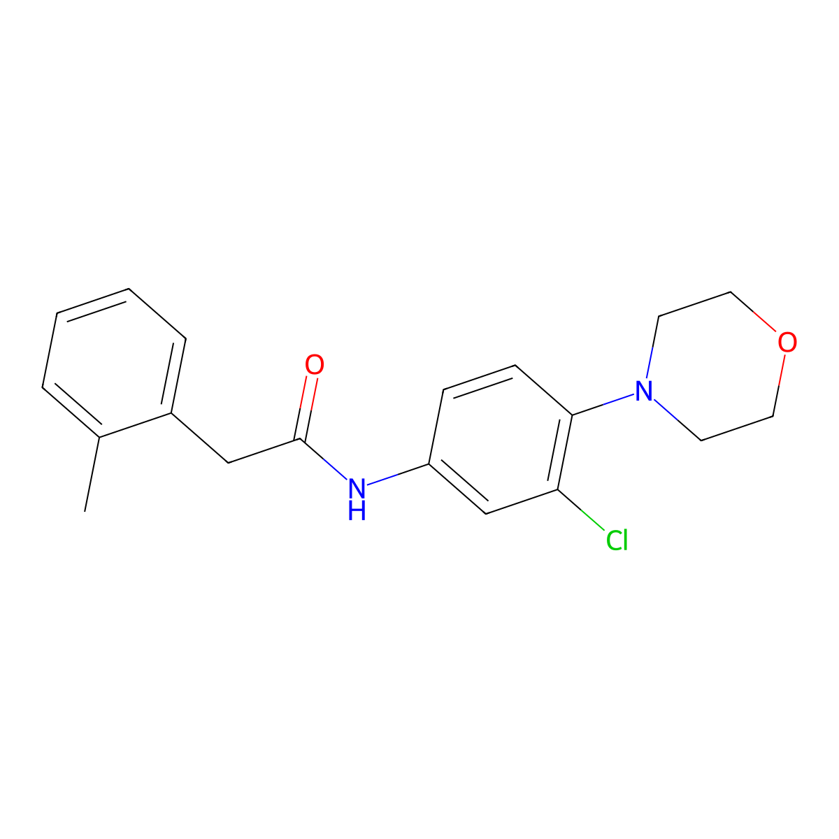 N-[3-chloro-4-(4-morpholinyl)phenyl]-2-(2-methylphenyl)acetamide molecular structure, CAS 1199752-28-7