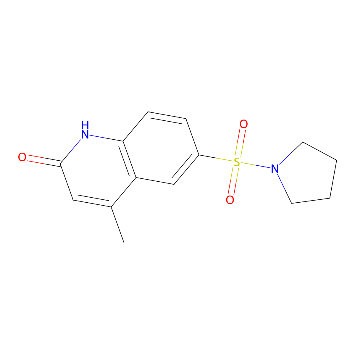 4-methyl-6-(1-pyrrolidinylsulfonyl)-2(1H)-Quinolinone molecular structure, CAS 1199770-17-6