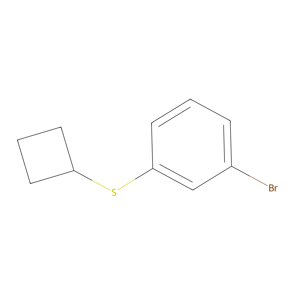 1-Bromo-3-cyclobutylthiobenzene molecular structure, CAS 1199773-05-1