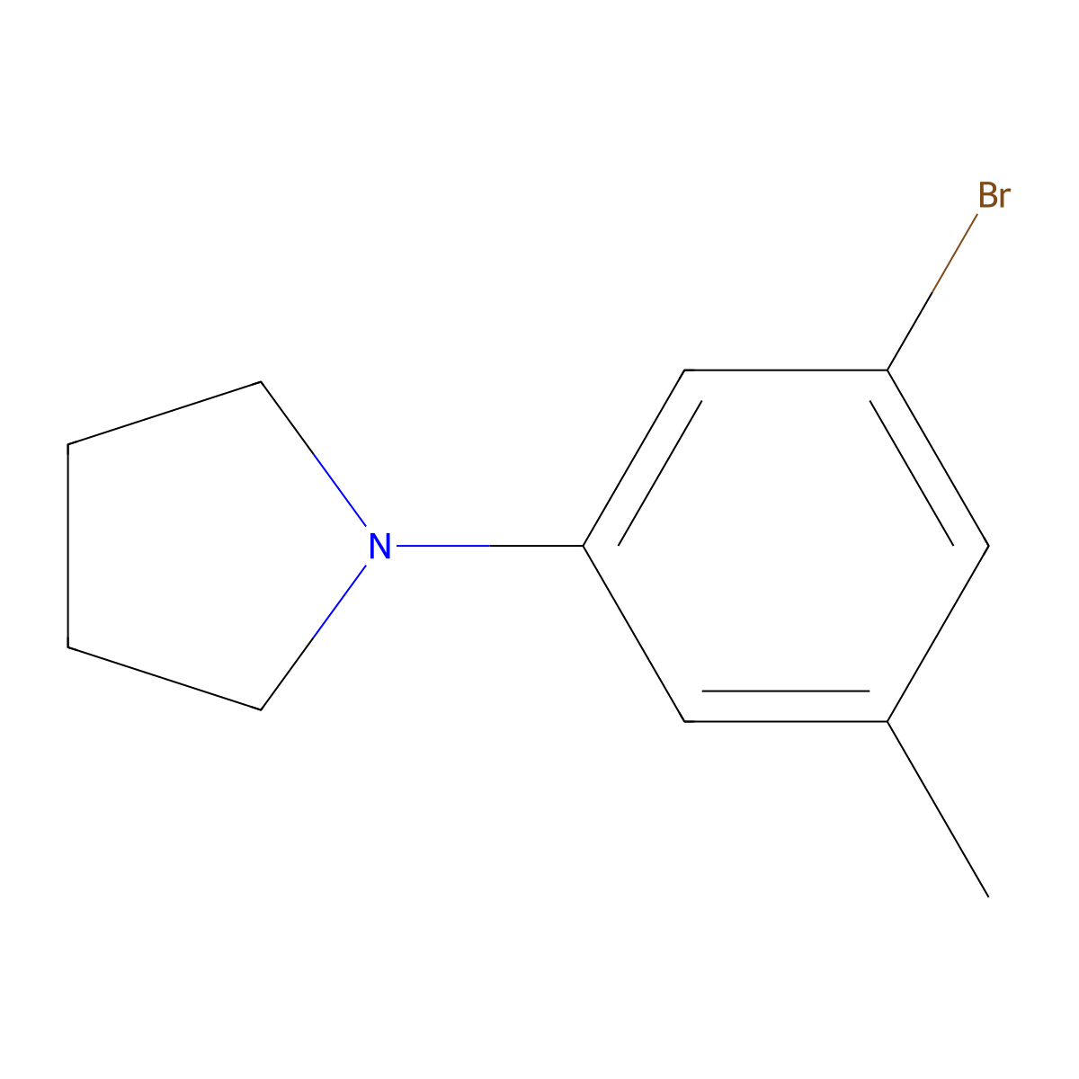 1-(3-Bromo-5-methylphenyl)pyrrolidine molecular structure, CAS 1199773-07-3
