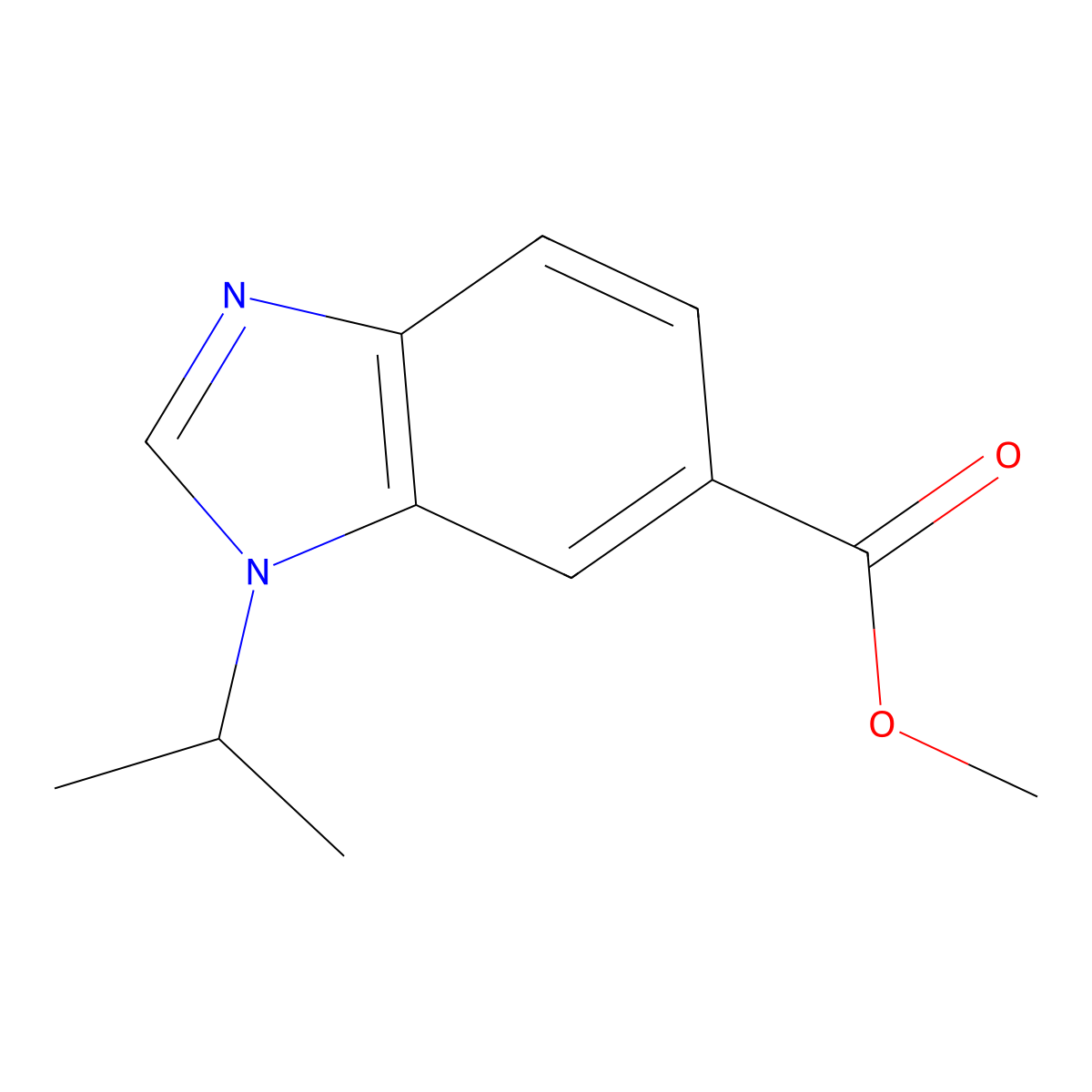 Methyl 1-isopropyl-1H-benzo[d]imidazole-6-carboxylate molecular structure, CAS 1199773-14-2