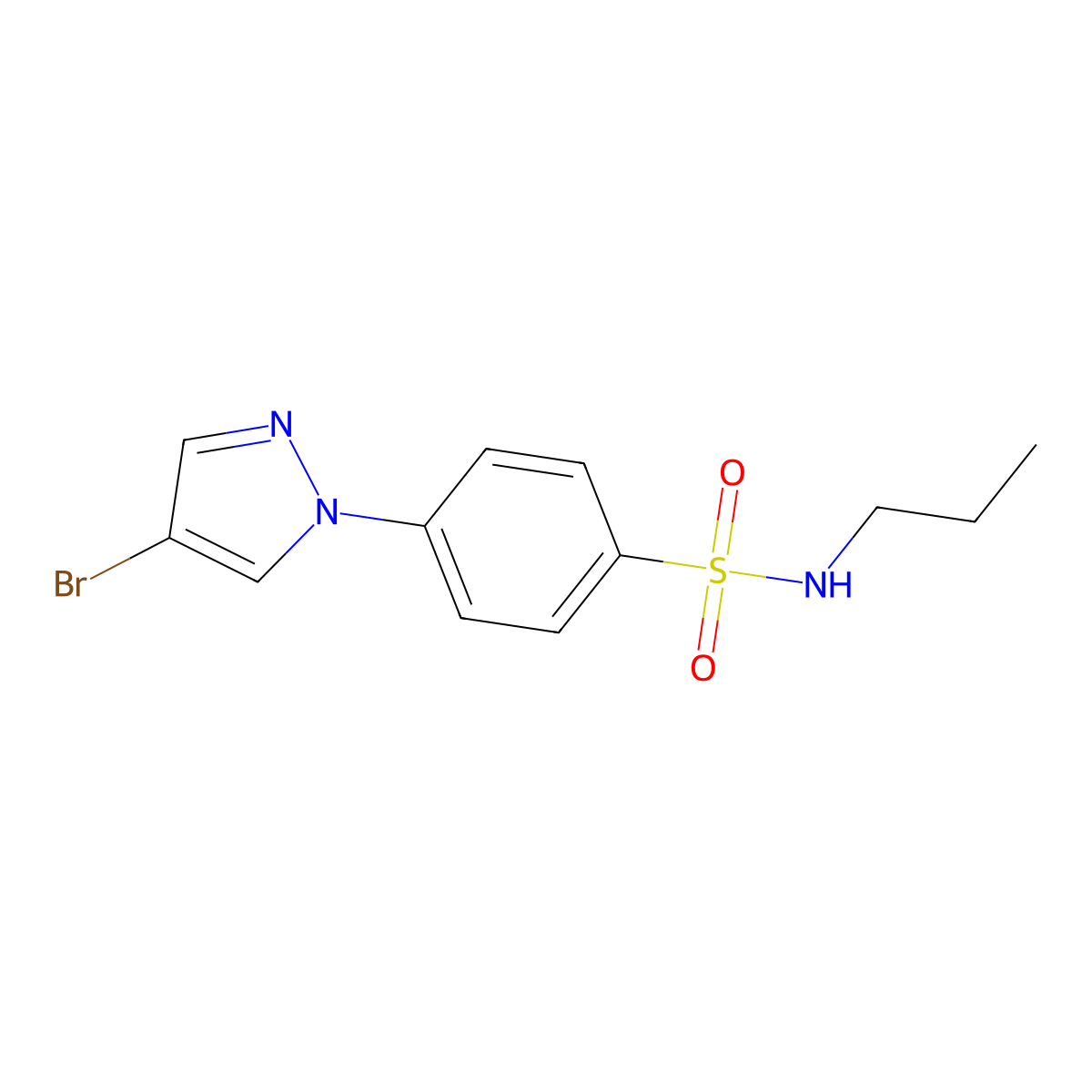 4-(4-Bromo-1H-pyrazol-1-yl)-N-propylbenzenesulfonamide molecular structure, CAS 1199773-15-3