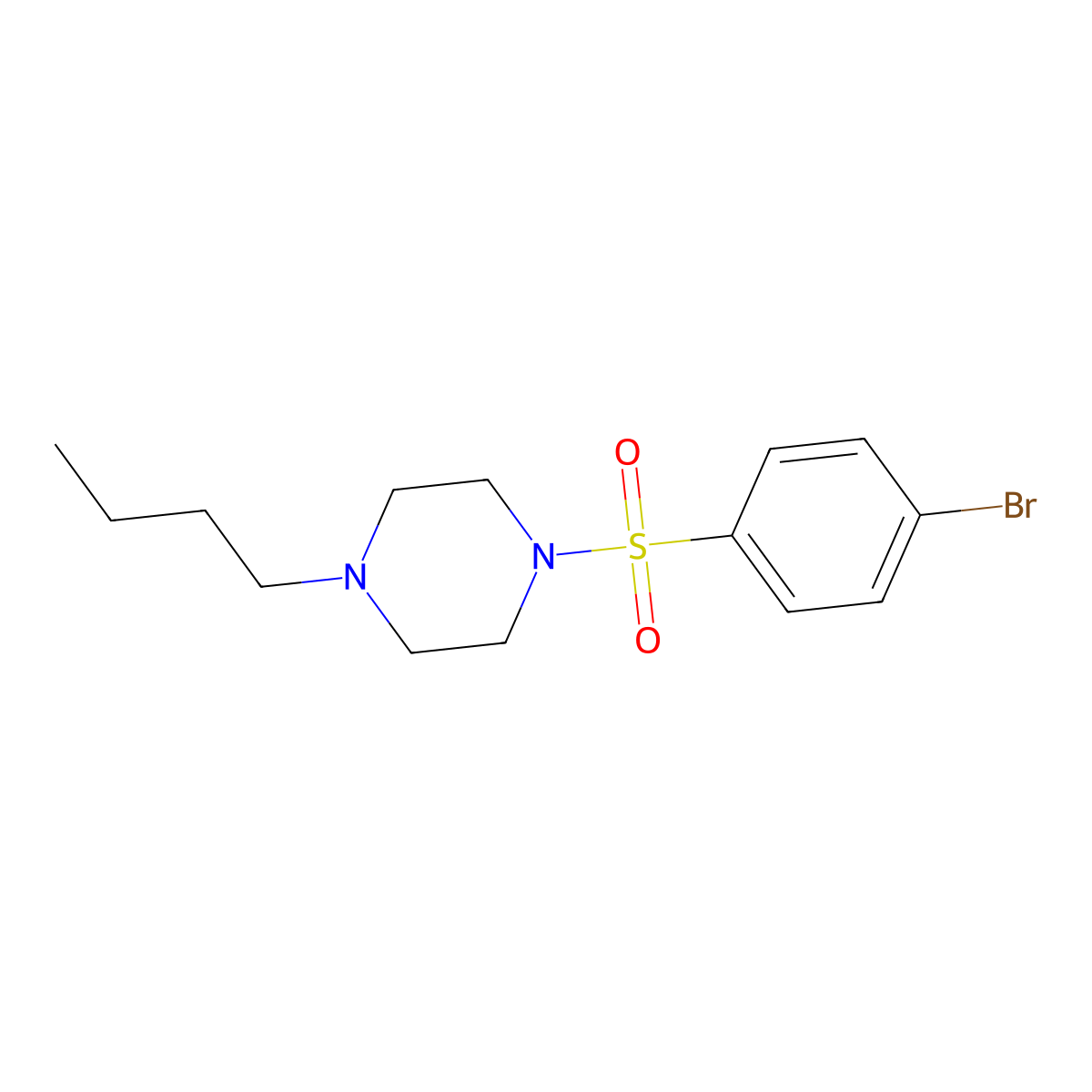 1-(4-Bromophenylsulfonyl)-4-butylpiperazine molecular structure, CAS 1199773-16-4
