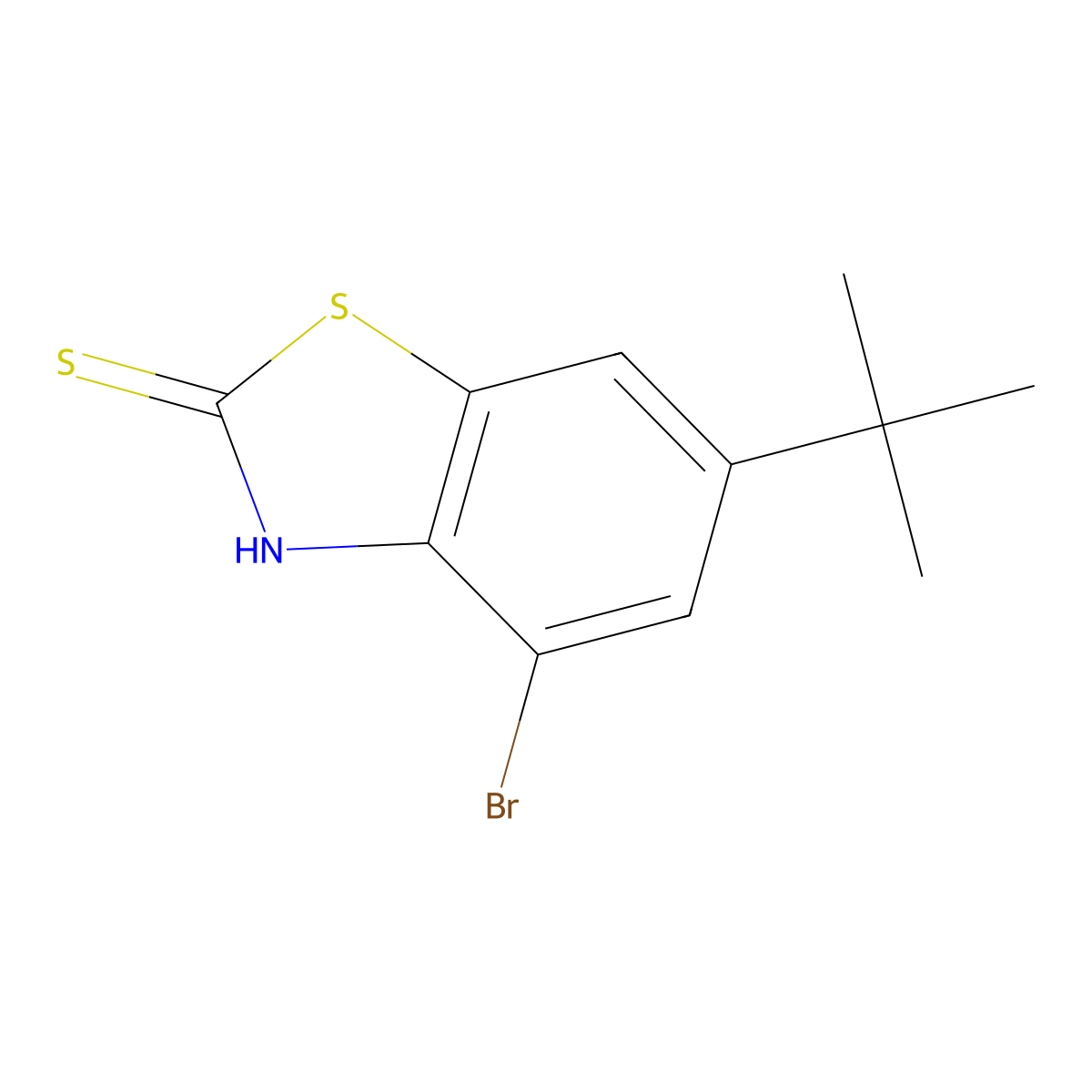4-Bromo-6-T-butyl-2-mercaptobenzothiazole molecular structure, CAS 1199773-20-0
