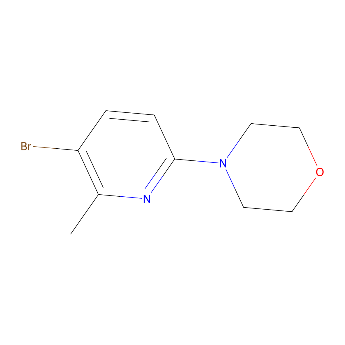 4-(5-Bromo-6-methylpyridin-2-yl)morpholine molecular structure, CAS 1199773-21-1