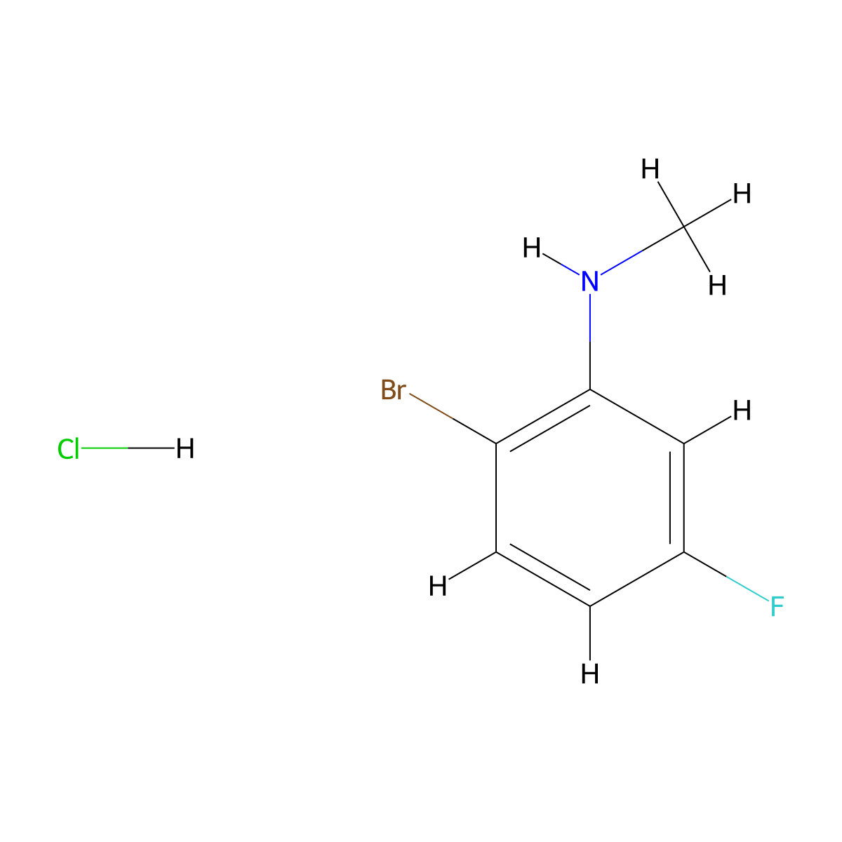 N-Methyl 2-bromo-5-fluoroaniline hydrochloride molecular structure, CAS 1199773-27-7
