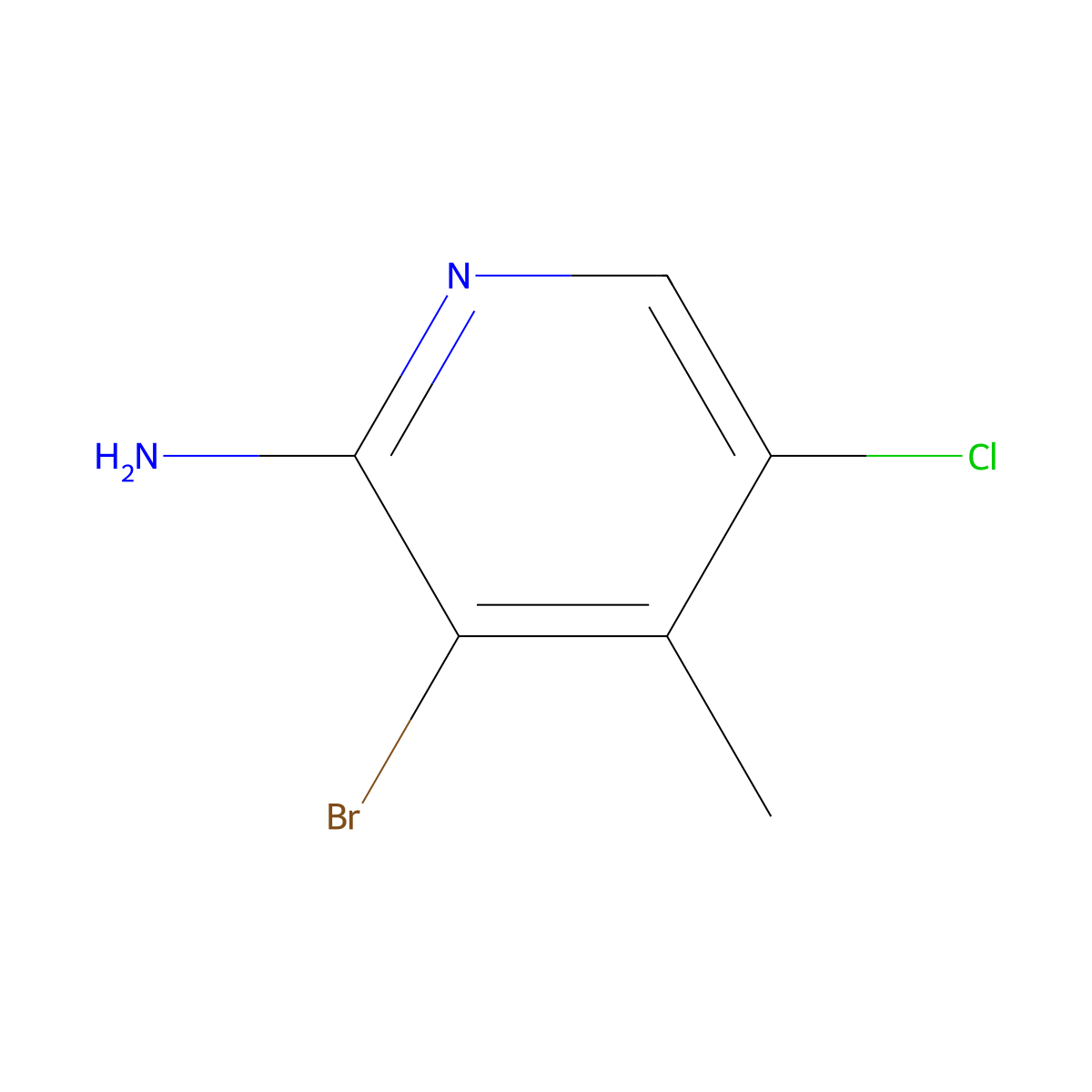 3-Bromo-5-chloro-4-methylpyridin-2-amine molecular structure, CAS 1199773-28-8