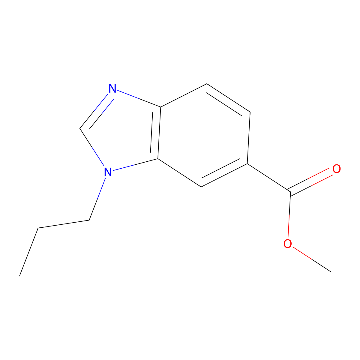 Methyl 1-propylbenzoimidazole-6-carboxylate molecular structure, CAS 1199773-30-2