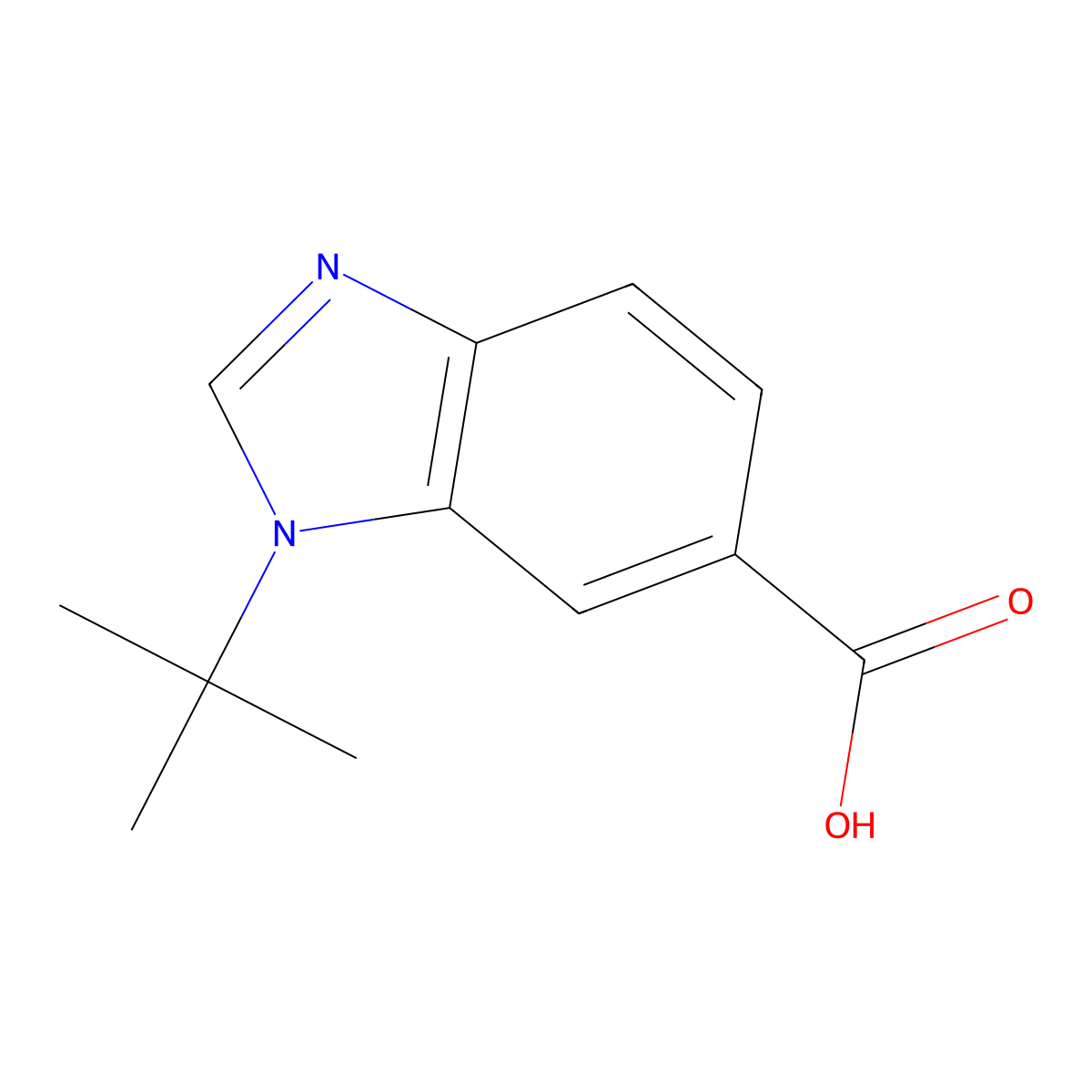 1-T-Butyl-benzoimidazole-6-carboxylic acid molecular structure, CAS 1199773-33-5