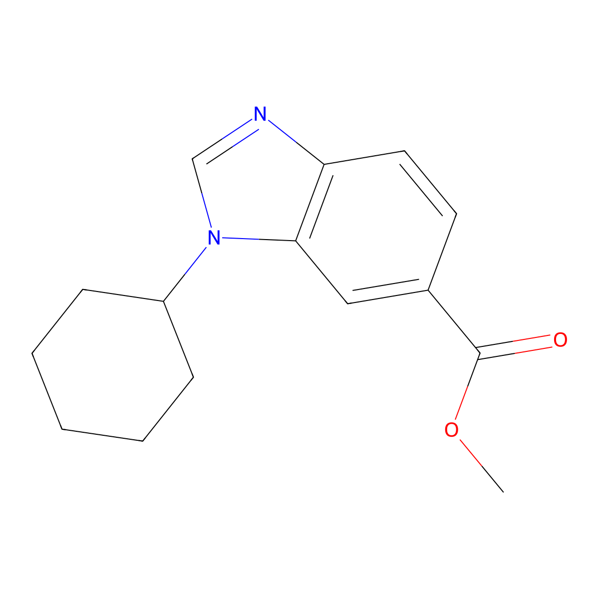 Methyl 1-cyclohexyl-1H-benzo[d]imidazole-6-carboxylate molecular structure, CAS 1199773-37-9
