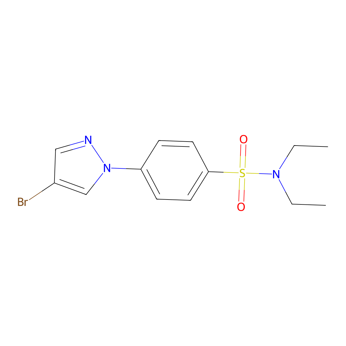 4-(4-Bromo-1H-pyrazol-1-YL)-N,N-diethylbenzenesulfonamide molecular structure, CAS 1199773-40-4