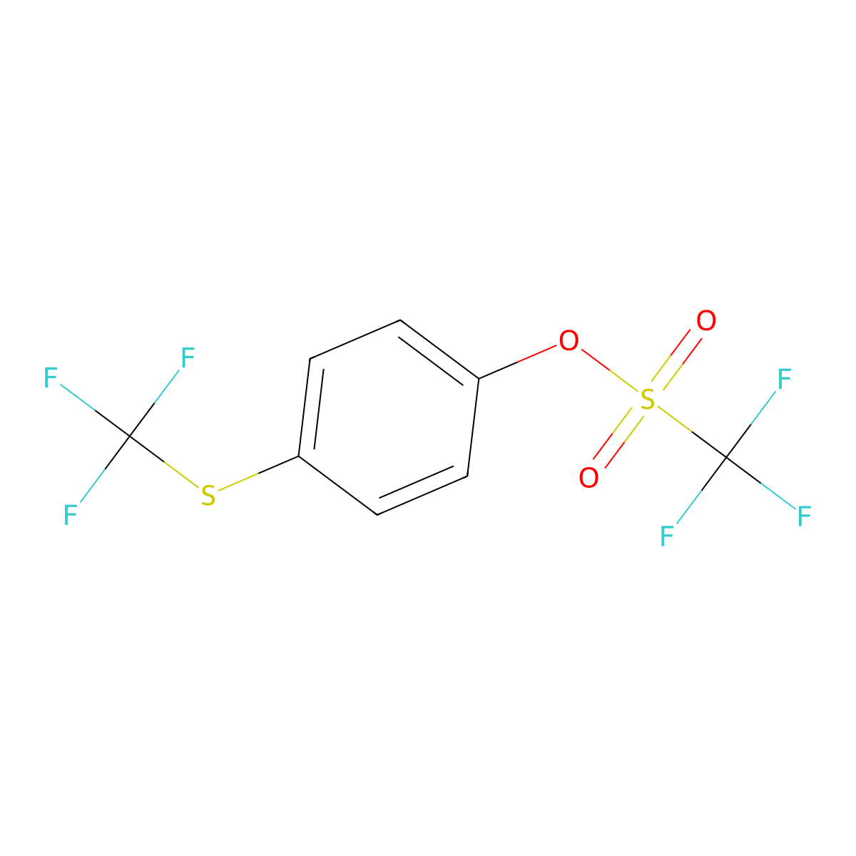 4-((Trifluoromethyl)thio)phenyl trifluoromethanesulfonate molecular structure, CAS 1199773-43-7