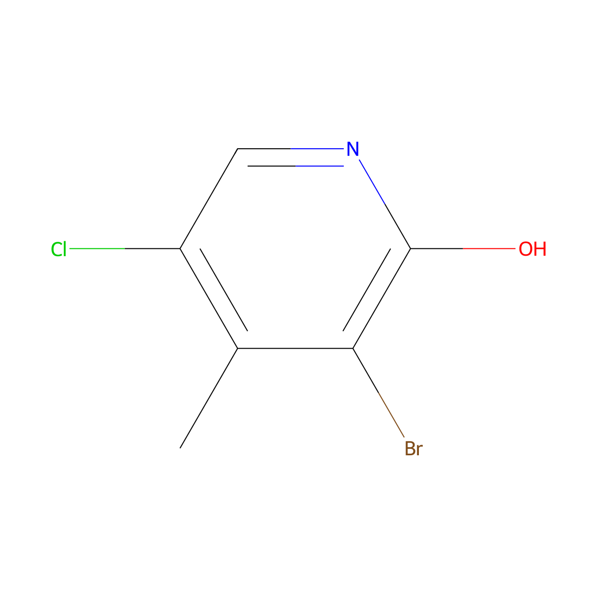 3-Bromo-5-chloro-4-methylpyridin-2-ol molecular structure, CAS 1199773-45-9