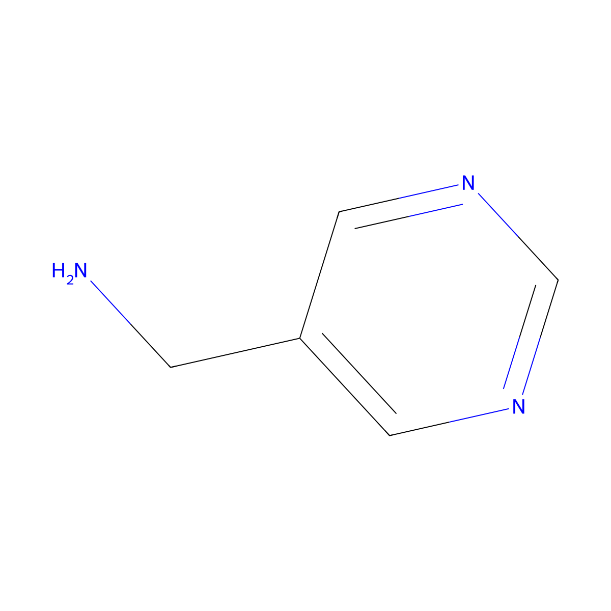 Pyrimidin-5-ylmethanamine molecular structure, CAS 1199773-53-9
