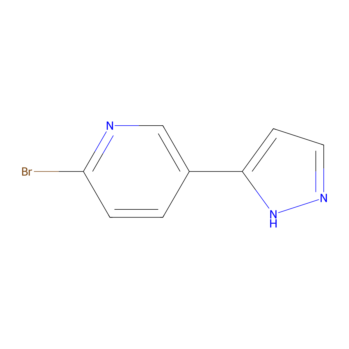 2-Bromo-5-(1h-pyrazol-3-yl)pyridine molecular structure, CAS 1199773-82-4