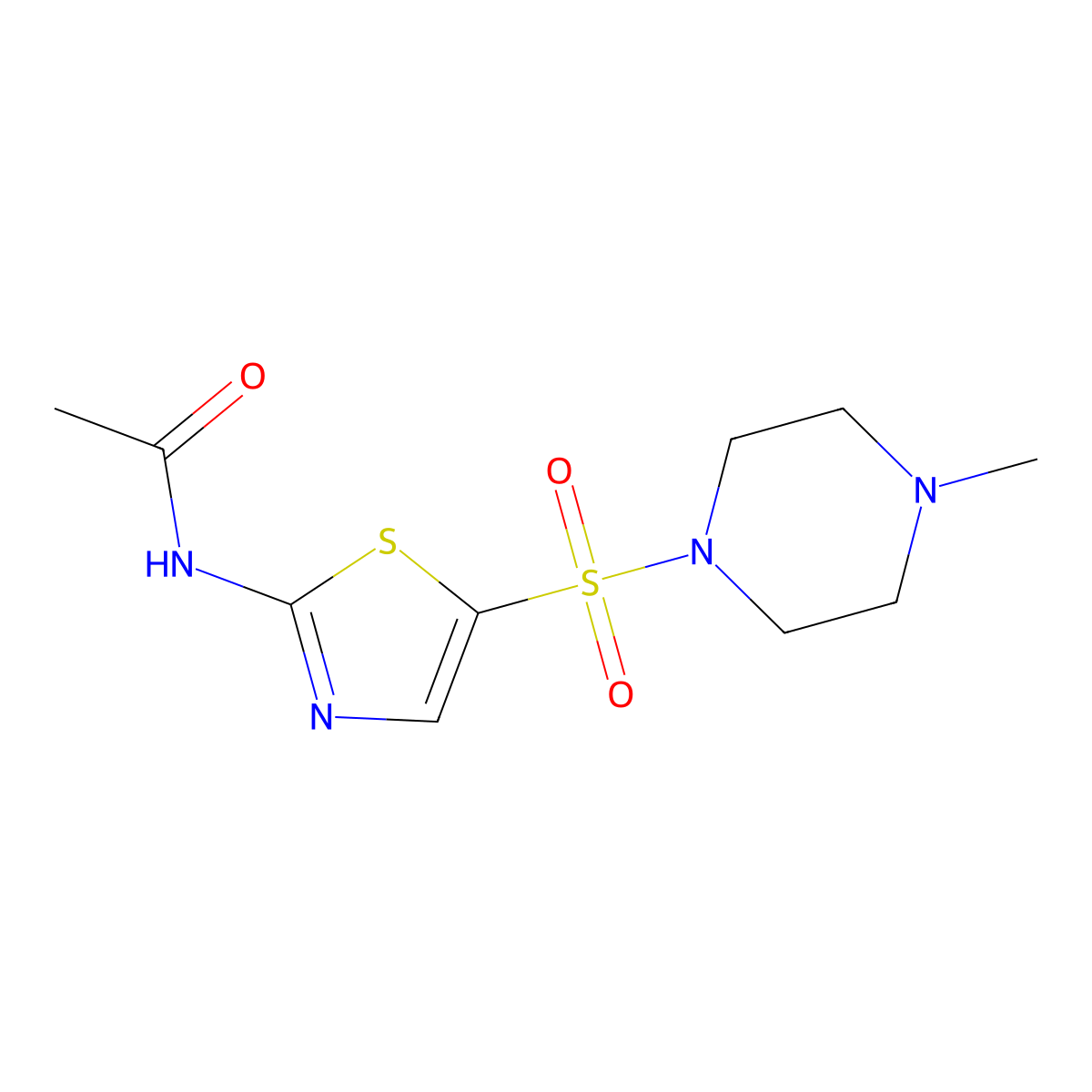 Acetamide, N-[5-[(4-methyl-1-piperazinyl)sulfonyl]-2-thiazolyl]- molecular structure, CAS 1199773-87-9