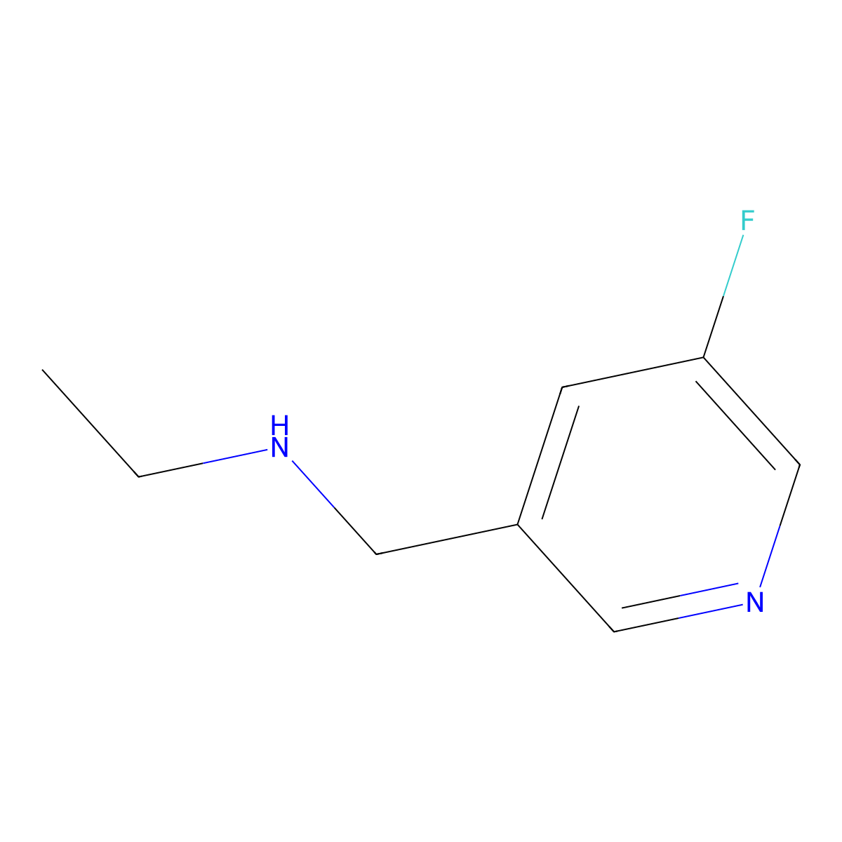 Ethyl[(5-fluoropyridin-3-yl)methyl]amine molecular structure, CAS 1199774-03-2