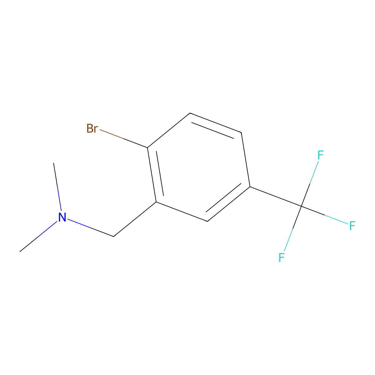 2-Bromo-N,N-dimethyl-5-(trifluoromethyl)benzenemethanamine molecular structure, CAS 1199774-68-9