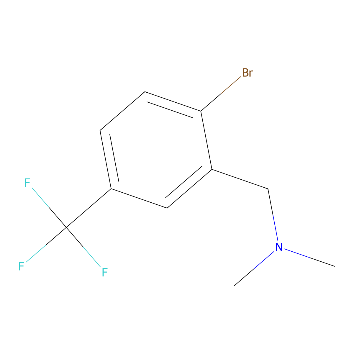 2-Bromo-N,N-dimethyl-5-(trifluoromethyl)benzenemethanamine molecular structure, CAS 1199774-68-9