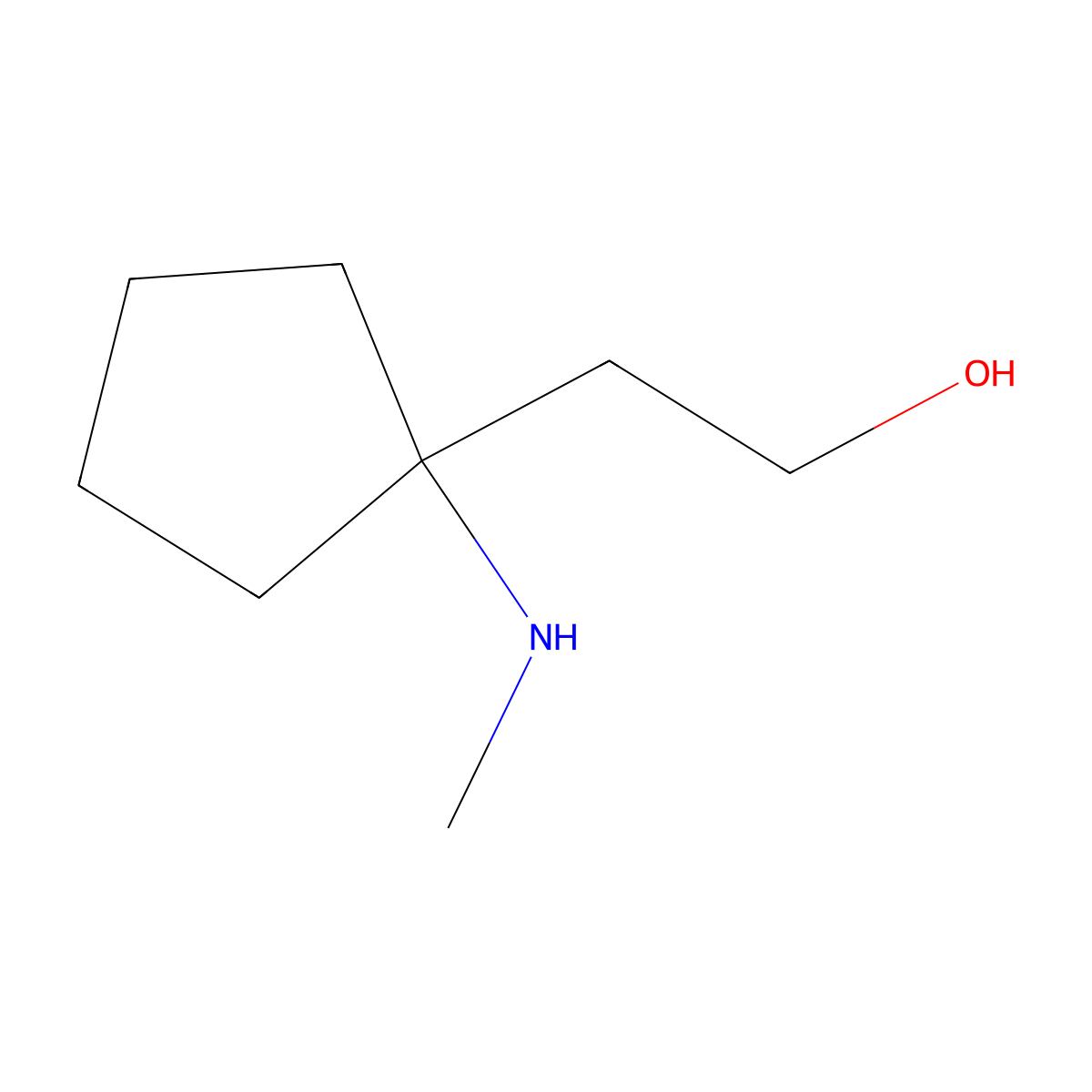 2-[1-(Methylamino)cyclopentyl]ethanol molecular structure, CAS 1199774-93-0