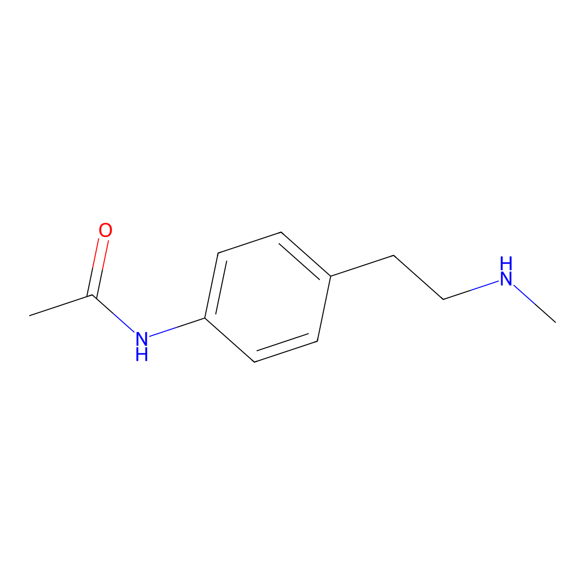 N-{4-[2-(methylamino)ethyl]phenyl}acetamide molecular structure, CAS 1199775-20-6