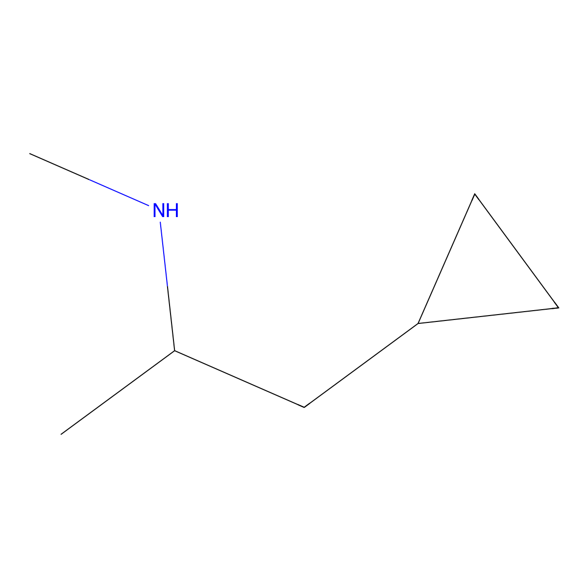 (1-Cyclopropylpropan-2-yl)(methyl)amine molecular structure, CAS 1199775-21-7