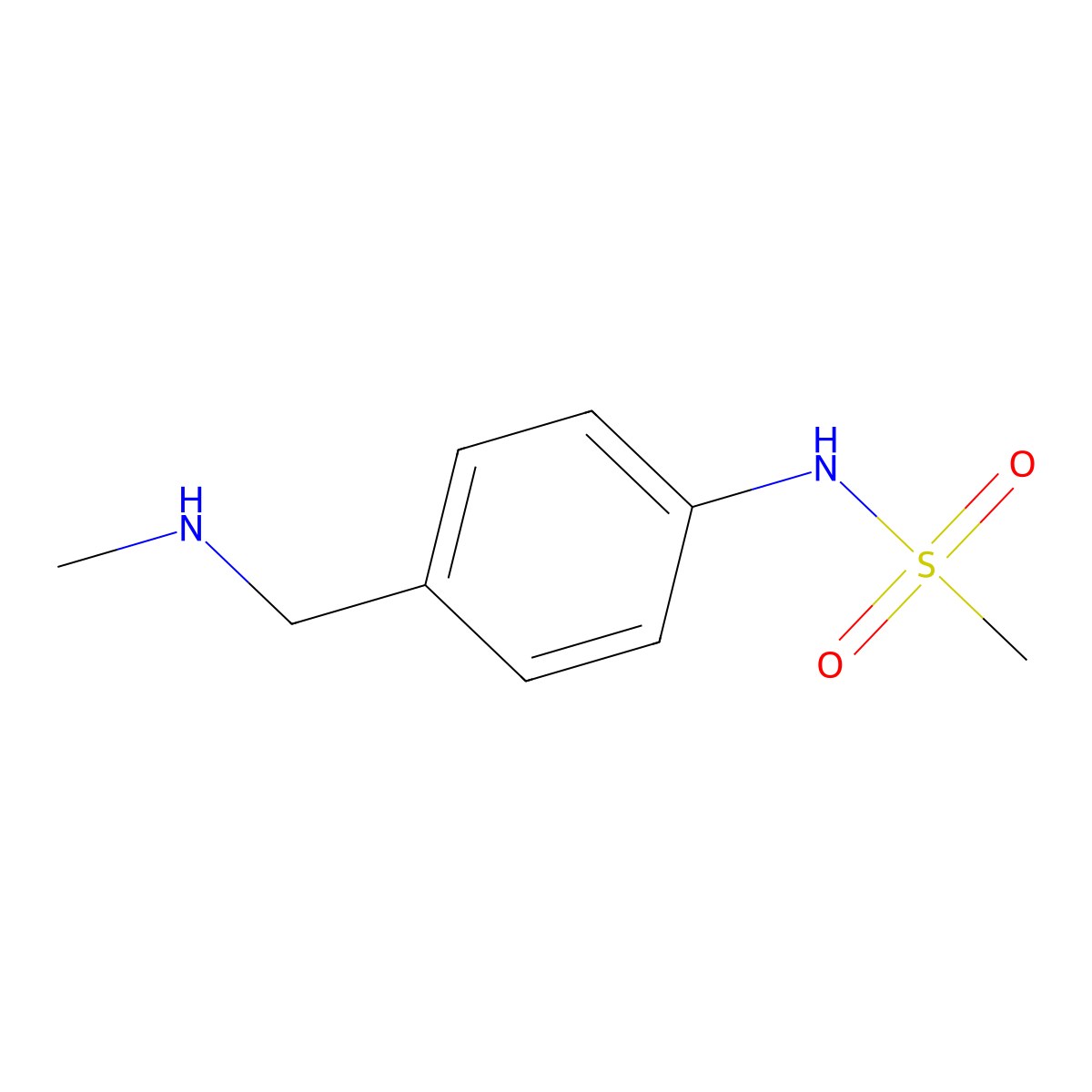 N-(4-((methylamino)methyl)phenyl)methanesulfonamide molecular structure, CAS 1199775-70-6
